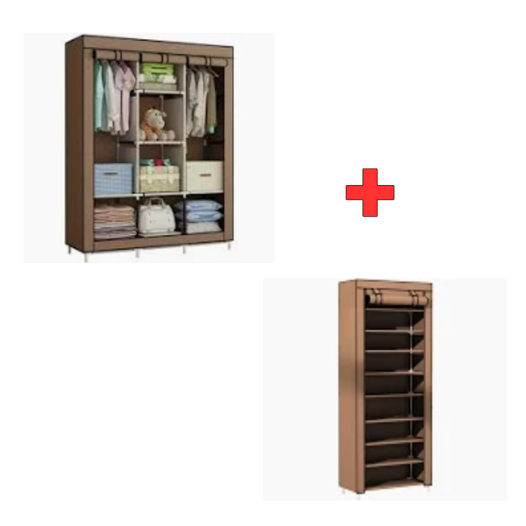 Combo Armario 3 Cuerpos + Zapatero de Tela: Todo tu Clóset en un Combo