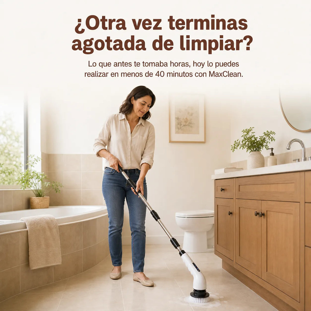 Cepillo Eléctrico MaxClean 9 en 1: Adiós Cansancio y Dolor de Espalda