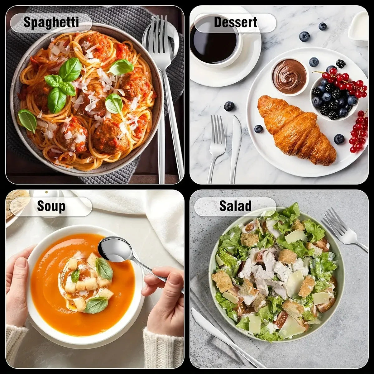 Set de Cubiertos Plateados 30 Piezas: Una Mesa Completa para las Visitas