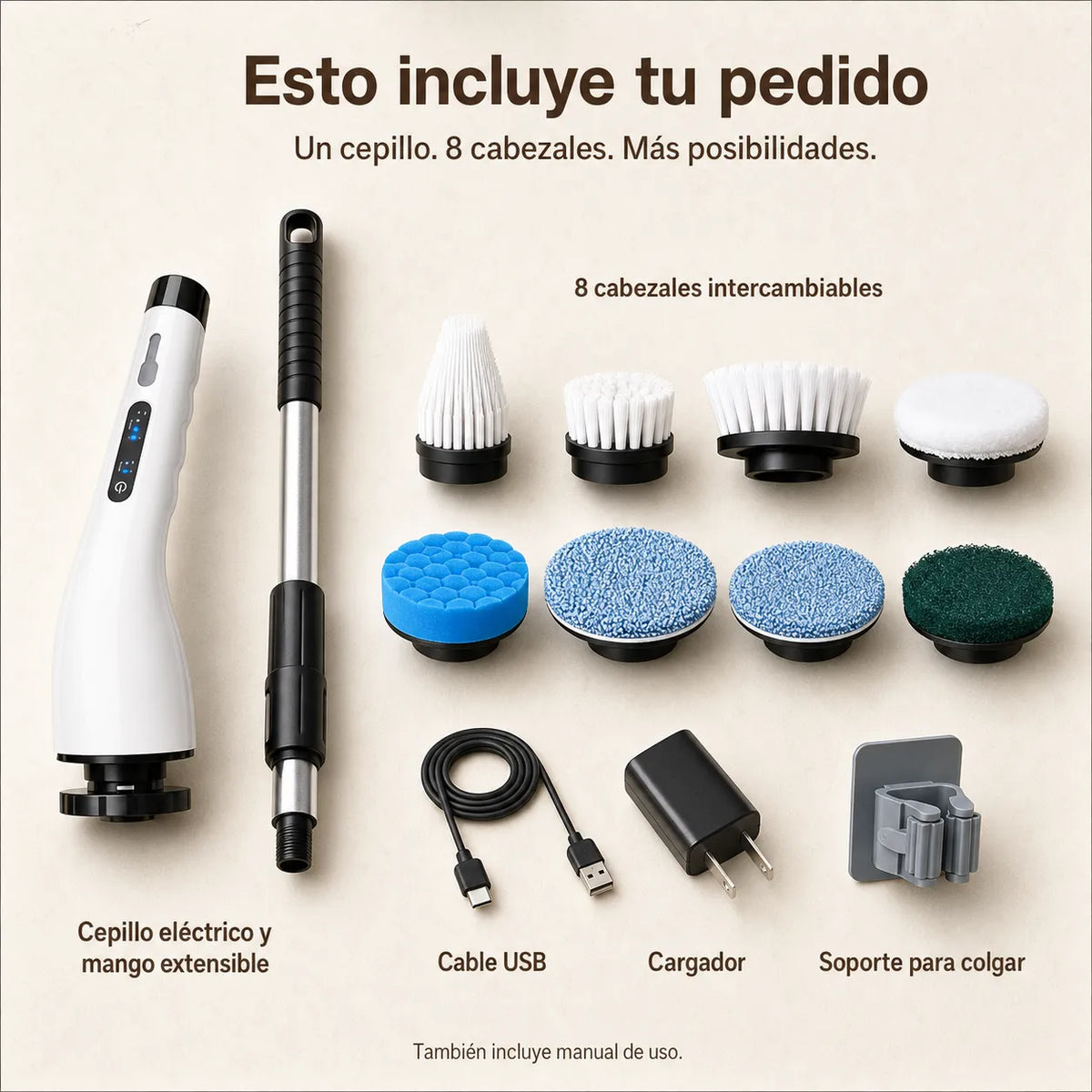 Cepillo Eléctrico MaxClean 9 en 1: Adiós Cansancio y Dolor de Espalda