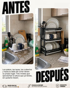 Escurridor de Platos 3 Niveles: Tu Cocina Libre de Desorden